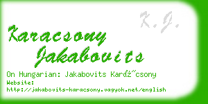 karacsony jakabovits business card